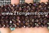 CNG8770 15.5 inches 8mm faceted nuggets garnet gemstone beads