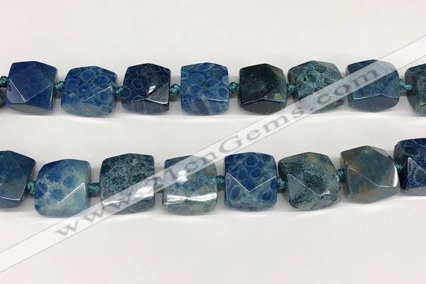 CNG8790 16*17mm - 18*19mm faceted nuggets chrysanthemum agate  beads