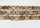 CNG8791 16*17mm - 18*19mm faceted nuggets chrysanthemum agate  beads