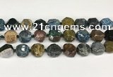 CNG8793 16*17mm - 18*19mm faceted nuggets agate  beads