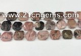 CNG8814 15.5 inches 16mm - 20mm faceted freeform rhodonite beads