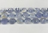 CNG8818 15.5 inches 16mm - 20mm faceted freeform blue chalcedony beads