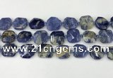 CNG8819 15.5 inches 16mm - 20mm faceted freeform sodalite beads