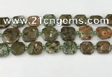 CNG8822 15.5 inches 16mm - 20mm faceted freeform rhyolite beads
