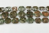 CNG8822 15.5 inches 16mm - 20mm faceted freeform rhyolite beads