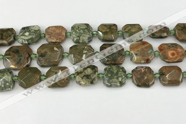 CNG8822 15.5 inches 16mm - 20mm faceted freeform rhyolite beads