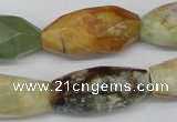 CNG884 15.5 inches 14*32mm faceted rice gemstone nugget beads