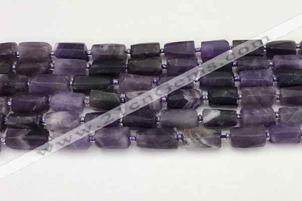 CNG8849 15.5 inches 8*12mm - 10*16mm nuggets matte amethyst beads