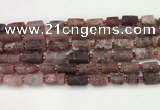 CNG8853 8*12mm - 10*16mm nuggets matte strawberry quartz beads