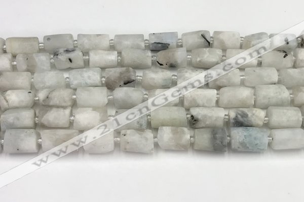 CNG8855 15.5 inches 8*12mm - 10*16mm nuggets matte white moonstone beads