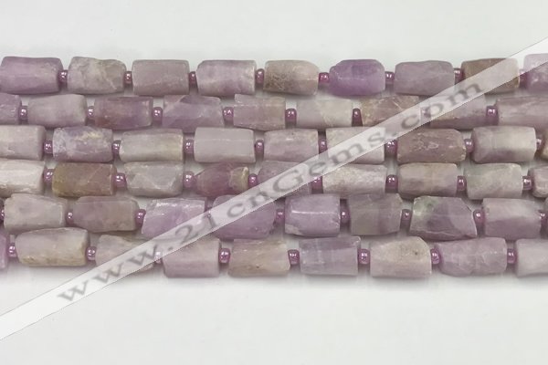 CNG8858 15.5 inches 8*12mm - 10*16mm nuggets matte kunzite beads