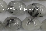 CNG887 15.5 inches 18*25mm nuggets black rutilated quartz beads