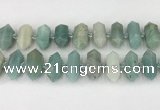 CNG8902 10*25mm - 14*30mm faceted nuggets amazonite beads