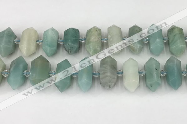 CNG8902 10*25mm - 14*30mm faceted nuggets amazonite beads