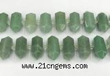 CNG8915 10*25mm - 15*30mm faceted nuggets green aventurine beads