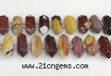 CNG8917 15.5 inches 10*25mm - 15*30mm faceted nuggets mookaite beads