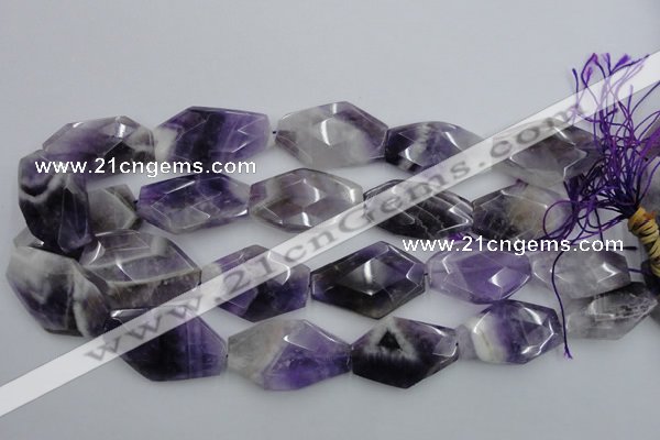 CNG893 15.5 inches 22*30mm faceted freeform dogtooth amethyst beads