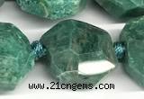 CNG8936 16*17mm - 18*19mm faceted freeform amazonite beads