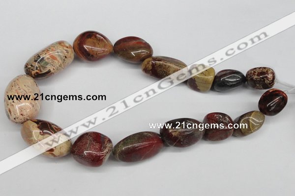 CNG90 15.5 inches 10*18mm - 20*35mm nuggets jasper gemstone beads