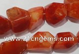 CNG900 15.5 inches 12*18mm – 18*24mm faceted nuggets red agate beads