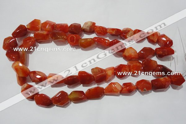 CNG900 15.5 inches 12*18mm – 18*24mm faceted nuggets red agate beads