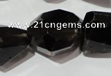 CNG905 15.5 inches 18*22mm – 20*32mm faceted nuggets smoky quartz beads