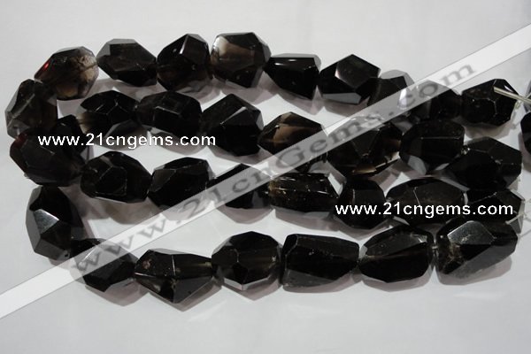 CNG905 15.5 inches 18*22mm – 20*32mm faceted nuggets smoky quartz beads