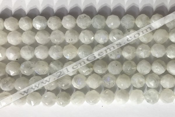 CNG9051 15.5 inches 8mm faceted nuggets white moonstone gemstone beads