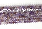 CNG9061 15.5 inches 6mm faceted nuggets purple phantom quartz beads