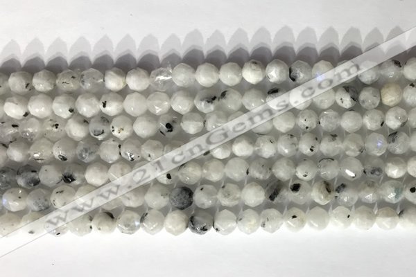 CNG9064 15.5 inches 6mm faceted nuggets white moonstone gemstone beads