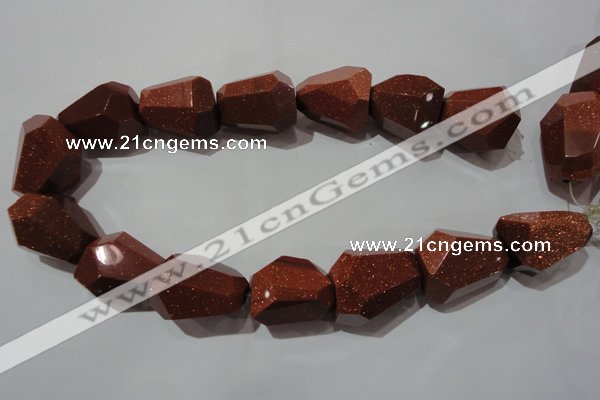 CNG907 15.5 inches 22*30mm faceted nuggets goldstone beads