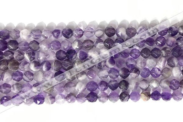 CNG9075 15.5 inches 6mm faceted nuggets dogtooth amethyst gemstone beads