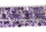 CNG9076 15.5 inches 8mm faceted nuggets dogtooth amethyst gemstone beads