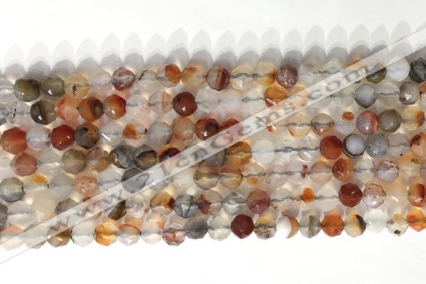 CNG9077 15.5 inches 6mm faceted nuggets agate gemstone beads