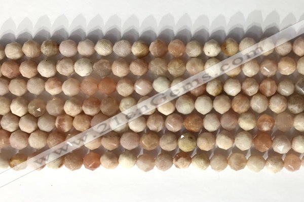 CNG9080 15.5 inches 6mm faceted nuggets moonstone gemstone beads