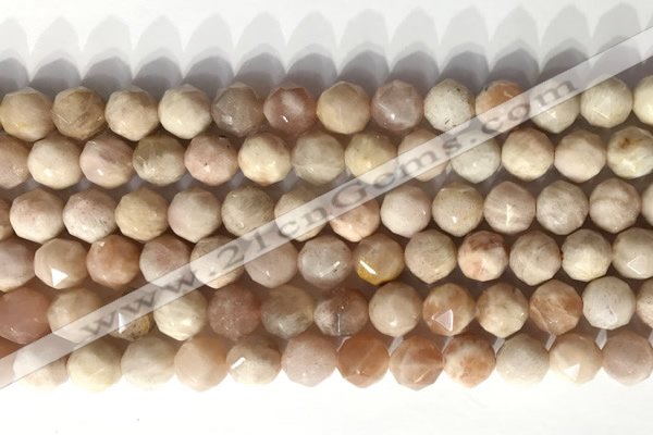 CNG9081 15.5 inches 8mm faceted nuggets moonstone gemstone beads