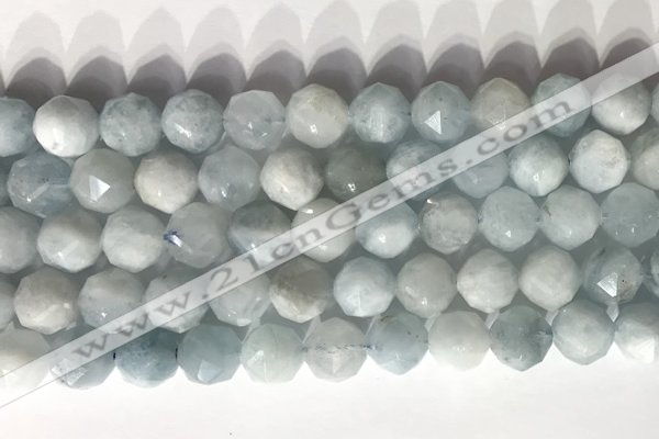 CNG9086 15.5 inches 10mm faceted nuggets aquamarine gemstone beads