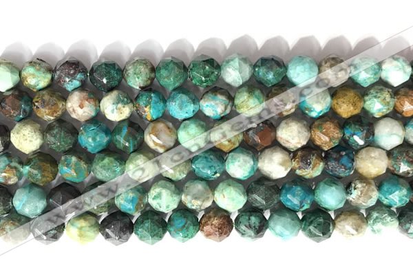 CNG9087 15.5 inches 8mm faceted nuggets chrysocolla gemstone beads