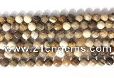 CNG9090 15.5 inches 8mm faceted nuggets coral jade gemstone beads