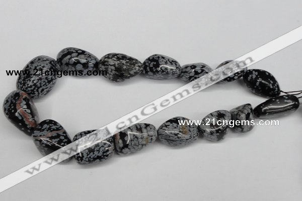 CNG91 15.5 inches 14*16mm - 20*30mm nuggets snowflake obsidian beads