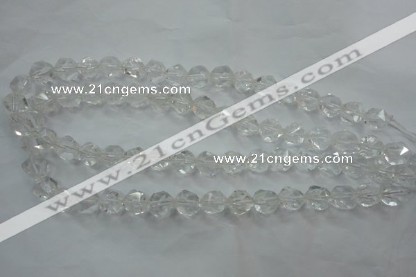 CNG910 15 inches 6mm faceted nuggets white crystal beads