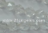 CNG911 15 inches 8mm faceted nuggets white crystal beads