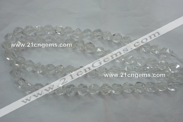 CNG911 15 inches 8mm faceted nuggets white crystal beads