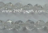 CNG912 15 inches 10mm faceted nuggets white crystal beads