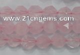 CNG920 15 inches 10mm faceted nuggets rose quartz beads