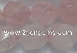 CNG924 15 inches 18mm faceted nuggets rose quartz beads