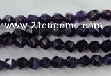 CNG927 15 inches 6mm faceted nuggets amethyst gemstone beads