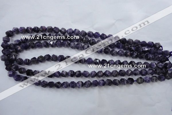 CNG928 15 inches 8mm faceted nuggets amethyst gemstone beads