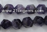 CNG931 15 inches 14mm faceted nuggets amethyst gemstone beads