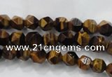 CNG935 15 inches 6mm faceted nuggets yellow tiger eye beads